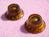 1956 through 1959 Les Paul Junior Amber bonnet knobs  set 2 : 